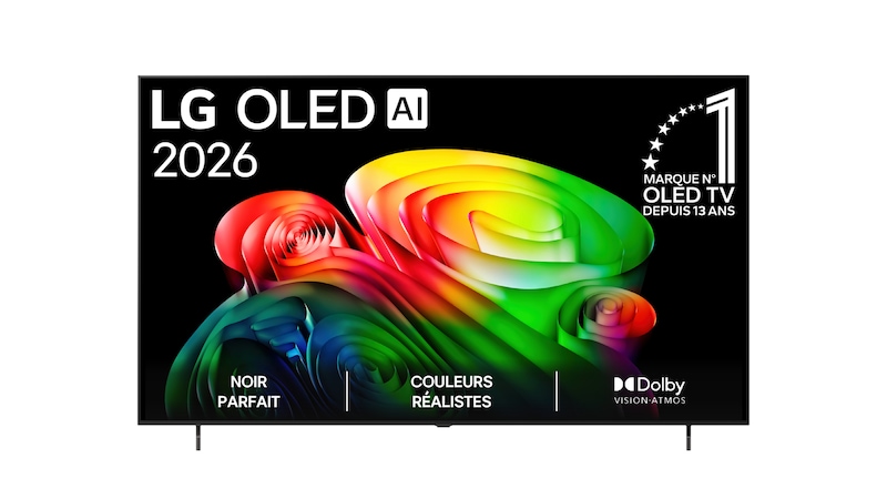 Vue avant de 77 pouces (195 cm) | LG OLED AI B6 | 4K Smart TV | 2026 OLED77B65LA